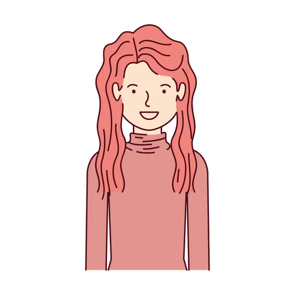 Carácter avatar mujer joven — Vector de stock