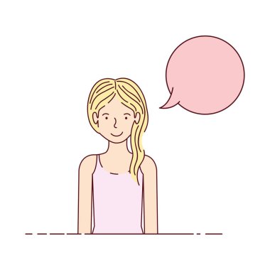 konuşma balonu avatar karakter olan kadın