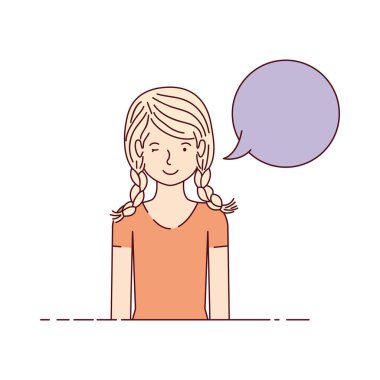 konuşma balonu avatar karakter olan kadın