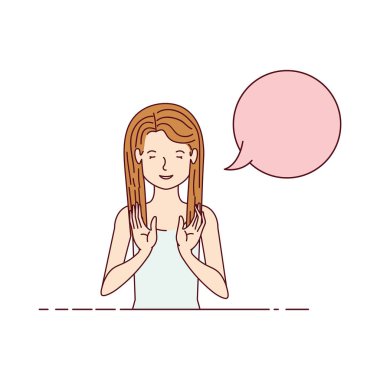 konuşma balonu avatar karakter olan kadın