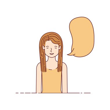 konuşma balonu avatar karakter olan kadın