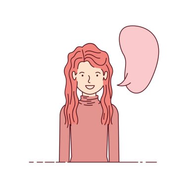 konuşma balonu avatar karakter olan kadın