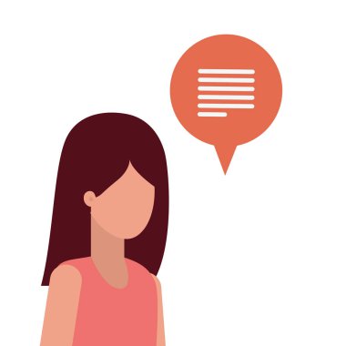 konuşma balonu avatar karakter olan kadın