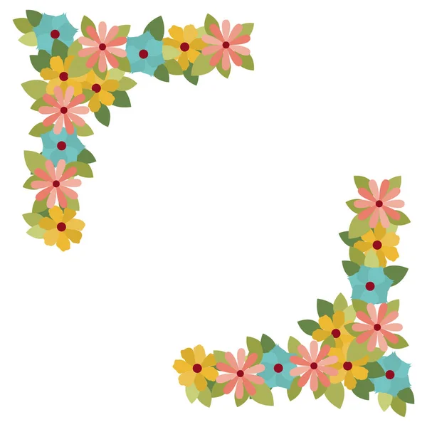 Красиві квіти з листям ізольовані значок — стоковий вектор