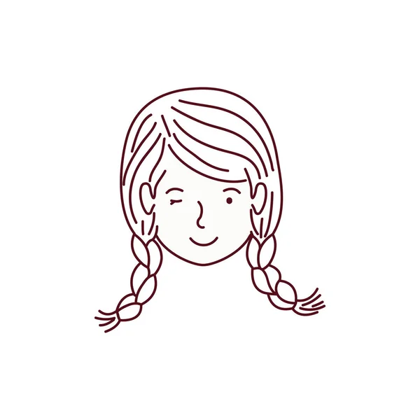 Cabeza del personaje avatar mujer — Archivo Imágenes Vectoriales