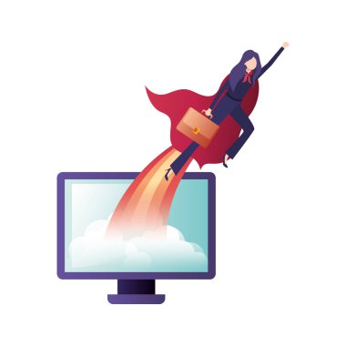 iş kadını set simgeleri ile