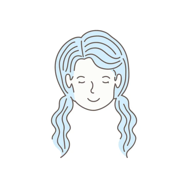 Cabeza del personaje avatar mujer — Vector de stock