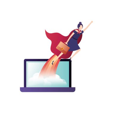 iş kadını set simgeleri ile