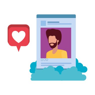 profil sosyal ağ adamla konuşma balonu