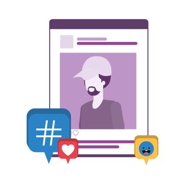 profil sosyal ağ adamla konuşma balonu