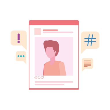 profil sosyal ağ adamla konuşma balonu