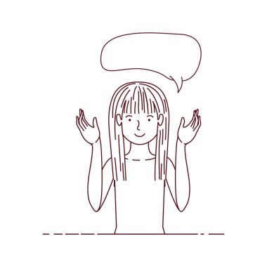 konuşma balonu avatar karakter olan kadın