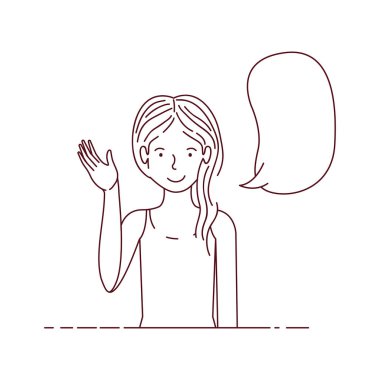 konuşma balonu avatar karakter olan kadın