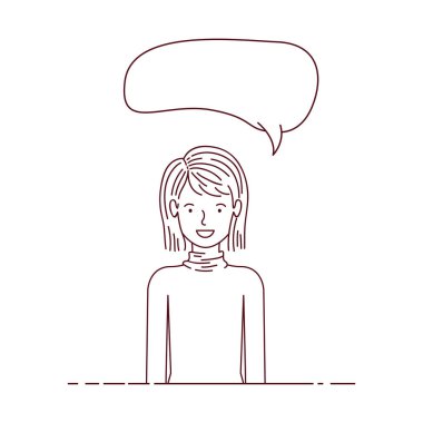 konuşma balonu avatar karakter olan kadın