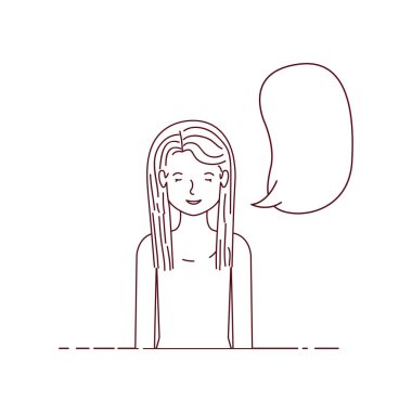 konuşma balonu avatar karakter olan kadın