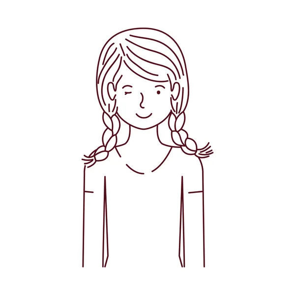 Carácter avatar mujer joven — Vector de stock