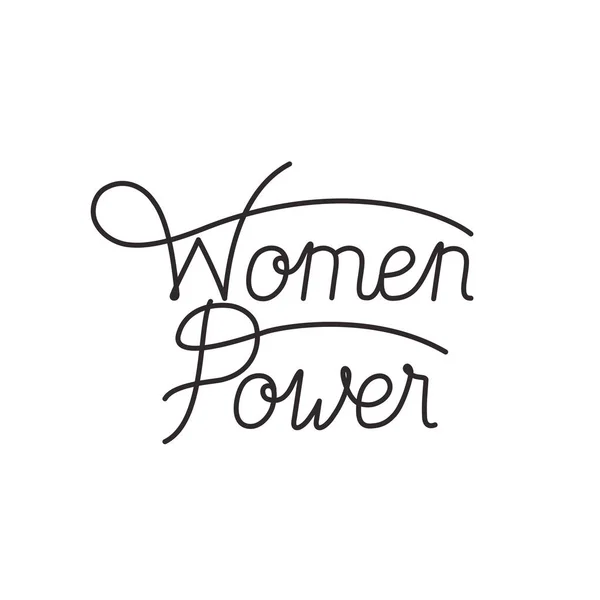 Women power label isolated icon — Stock Vector