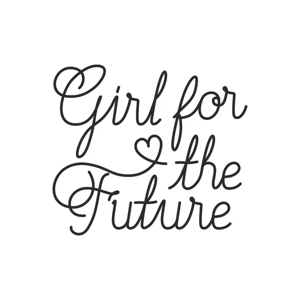 Kız için gelecekteki etiket izole simgesi — Stok Vektör