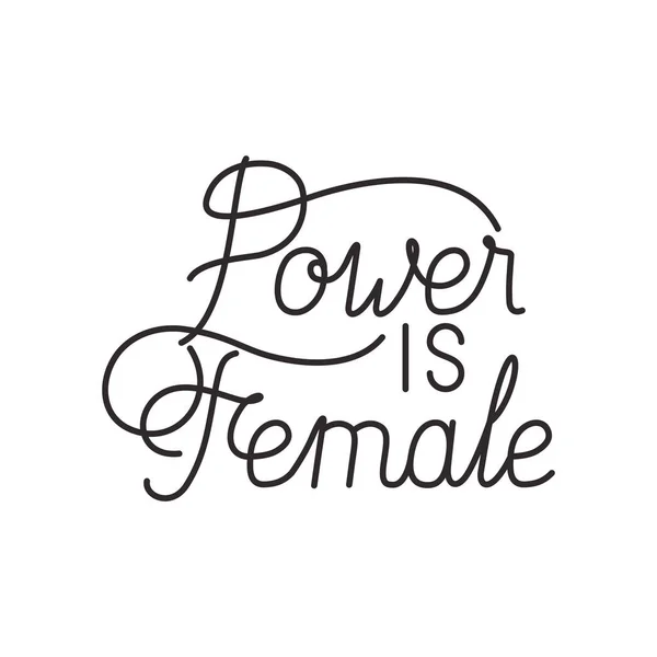 Power adalah ikon terisolasi label perempuan - Stok Vektor