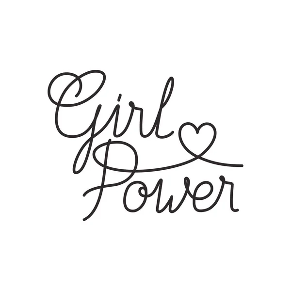 Girl power label ikon terisolasi - Stok Vektor