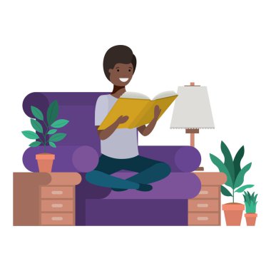 oturma odası avatar karakter genç adam