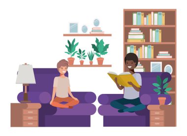 oturma odası avatar karakter genç erkeklerde