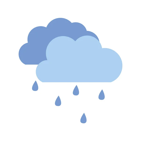 Cloud shape with rain isolated icon — Stock Vector