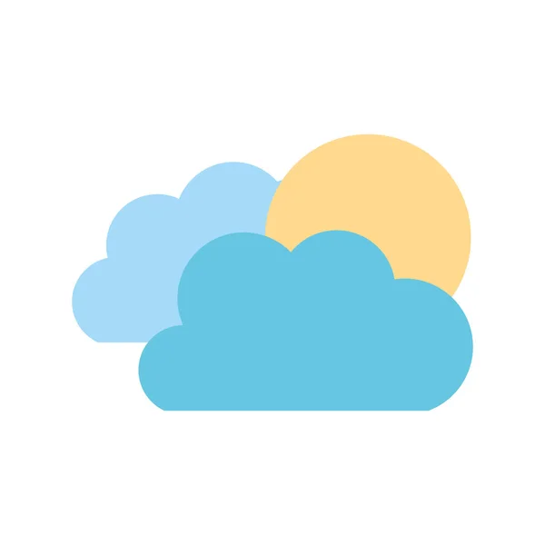 Forma de nuvem com sol ícone isolado — Vetor de Stock