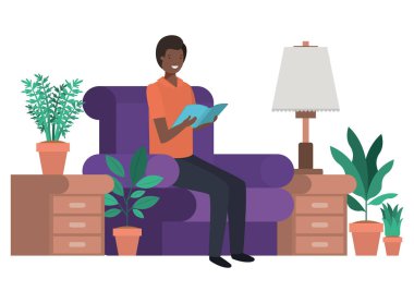 oturma odası avatar karakter genç adam