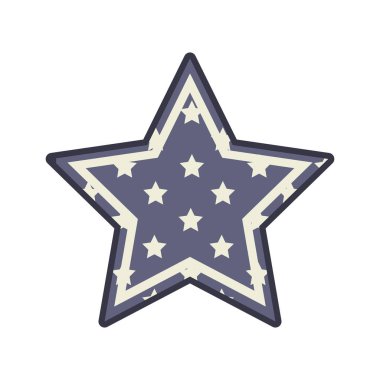 Amerikalı yıldız sembolik izole simgesi