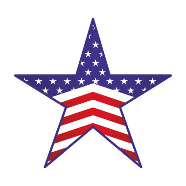 Amerikalı yıldız sembolik izole simgesi