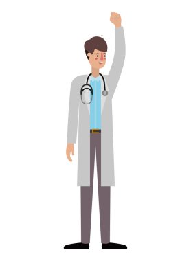 adam doktor elle avatar karakter yukarı