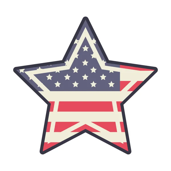 Amerikansk stjärna symboliska isolerade ikon — Stock vektor