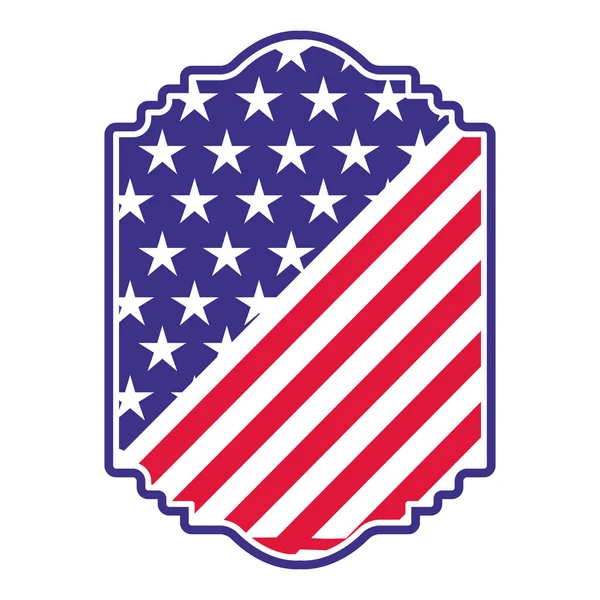 Icône isolée bouclier américain — Image vectorielle