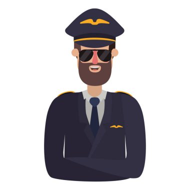 sakal avatar karakter ile genç adam pilot