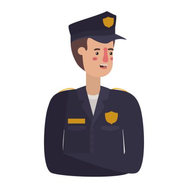 Genç adam polis avatar karakter