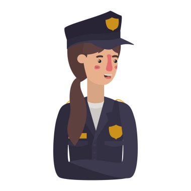 young woman police avatar character