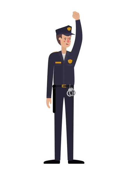 Adam polis avatar karakter kadar el ile — Stok Vektör