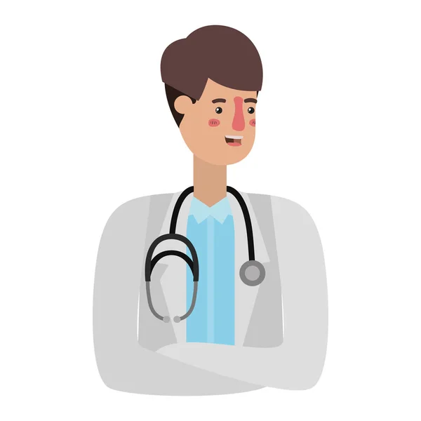 Young man doctor avatar character — 스톡 벡터