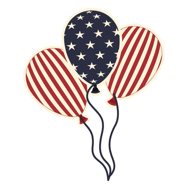 Balloons with the united states flag — Stock Vector