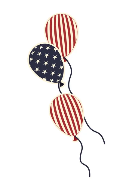 Balloons with the united states flag — Stock Vector