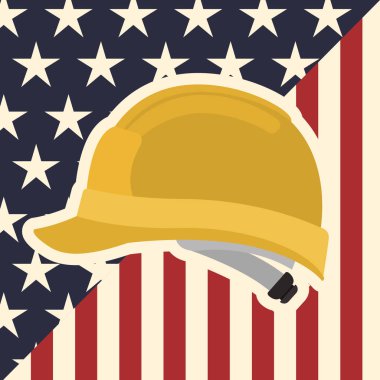 kask simgesi ile amerikan bayrağı desen arka plan