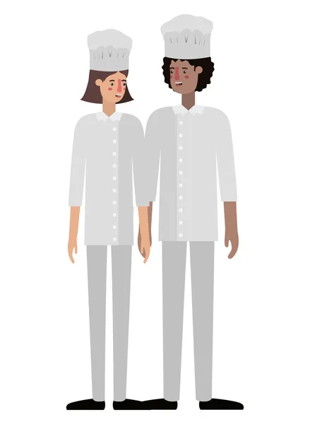Aşçılar avatar karakter çift — Stok Vektör
