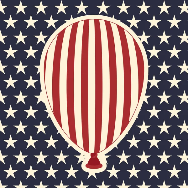 American Flag Pattern Background Balloons Icon Vector Illustration Desing — Stok Vektör