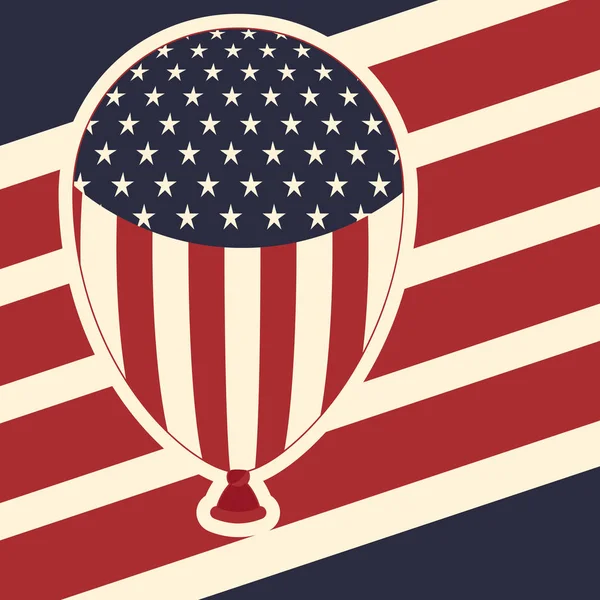 American flag pattern background with balloons icon — Stok Vektör