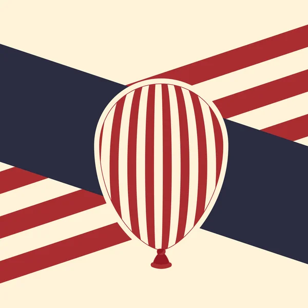 American flag pattern background with balloons icon — ストックベクタ