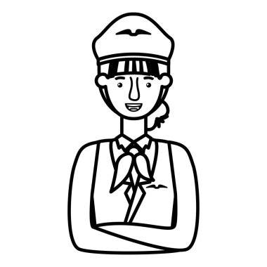 Genç kadın pilot avatar karakter