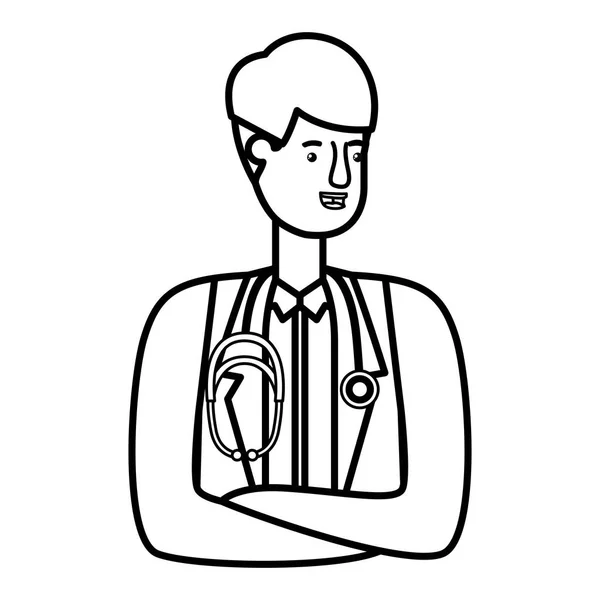Ung mand læge avatar karakter – Stock-vektor