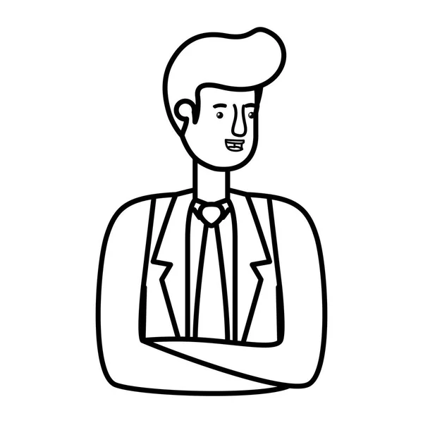 Giovane uomo d'affari personaggio avatar — Vettoriale Stock