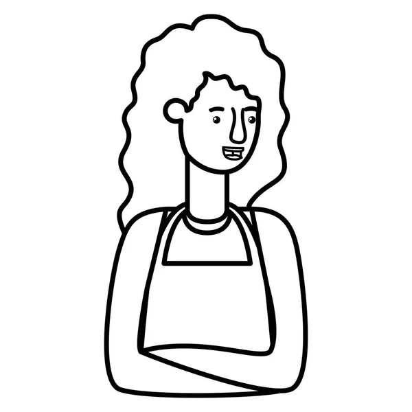 Kobieta w kombinezon avatar znaków — Wektor stockowy